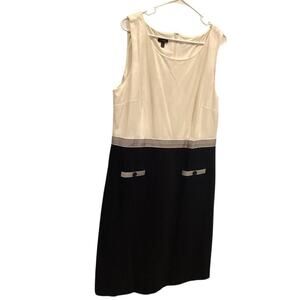 Talbots Womens Dress Plus Size 16 White Black Classic Preppy Work Career Office